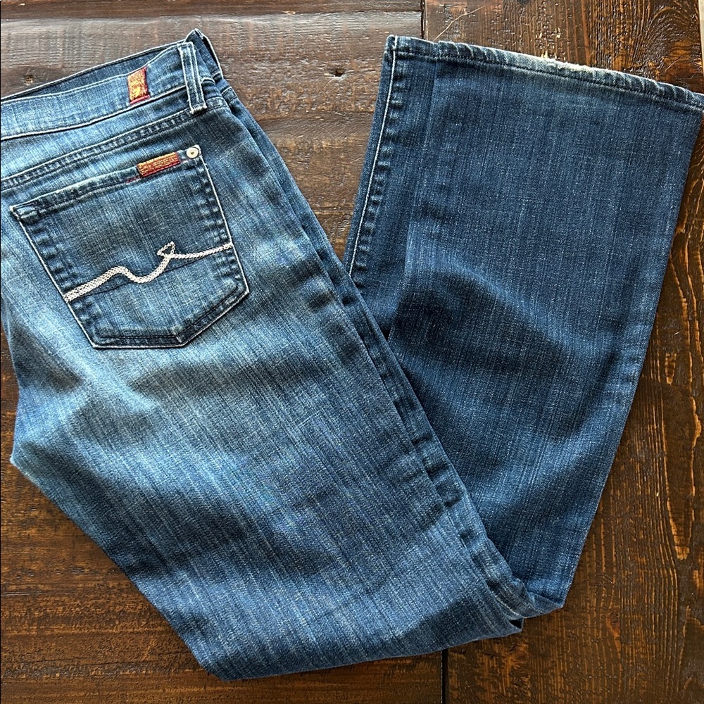 7 For All Mankind Blue Bootcut Jeans